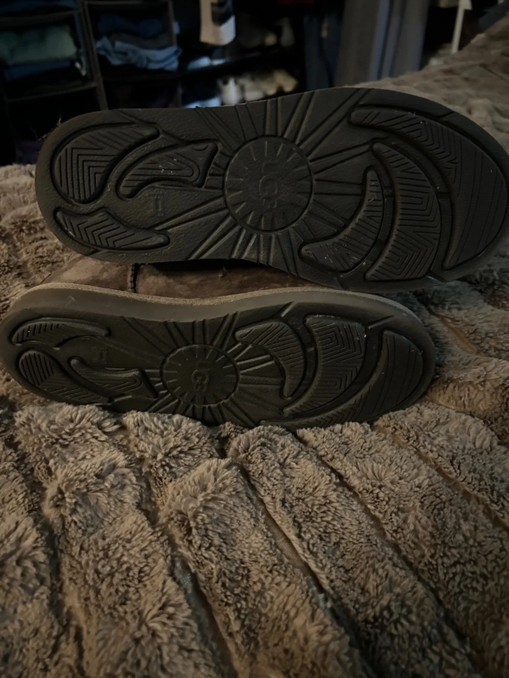 UGG Brown Suede Shearling Mid-Calf Boots - Picture 4 of 4